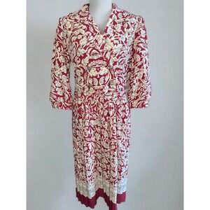 Sweetbriar Petite Vintage Inspired Maroon/Cream Pleated Dress Urban‎ Outfitters6